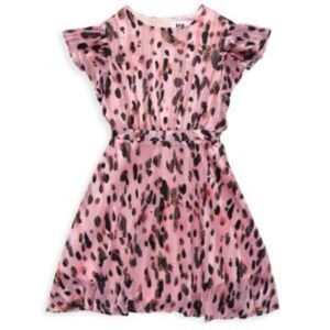 MILLY  kids Leopard Print Stripe Dress size 10 preppy academia quiet luxury